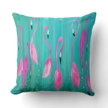 Tropisches Heim-Flamingo-Wurfkissen