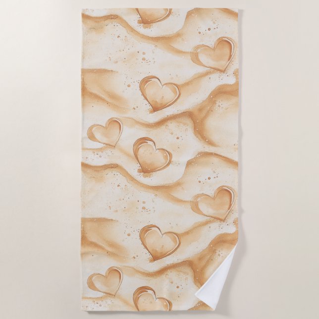 Tropisches Herz am Sandstrand Strandtuch (Vorderseite)