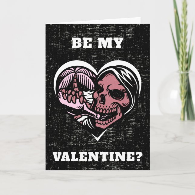 Tropisches Herz Grunge Valentinstag Gotik Karte (Vorderseite)