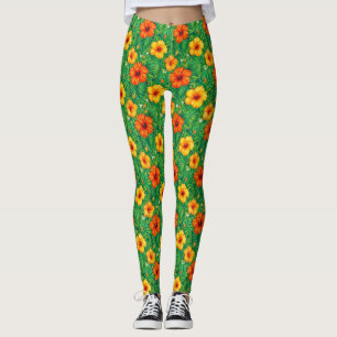 Tropisches Hibiskus-Dschungelmuster Leggings