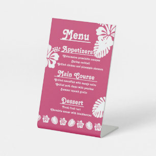 Tropisches Hibiskus in Himbeer-Podest-Schild Sockelschild