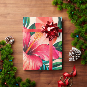 Tropisches Hibiskus-Paradies Botanische Kunst Geschenkpapier