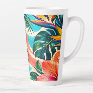 Tropisches Hibiskus-Paradies Botanische Kunst Milchtasse