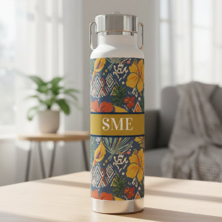 Tropisches Hibiskus-Stammesmuster-Geschenk für Sie Trinkflasche
