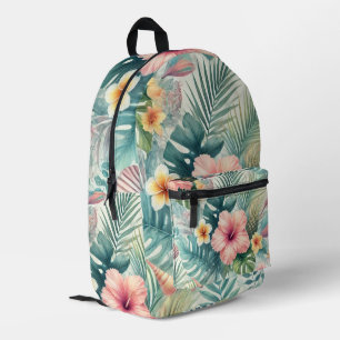Tropisches Hibiskus- und Palmenspiel Bedruckter Rucksack