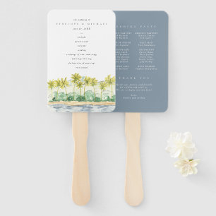 Tropisches Hochzeitsprogramm für Strandpalmen Hand Fächer