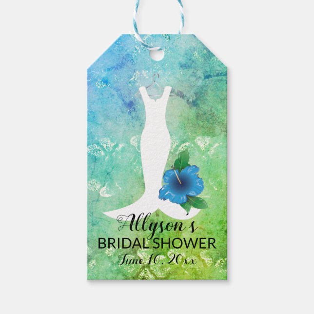 Tropisches Hochzeitstil-Brautparty Geschenkanhänger (Vorderseite)