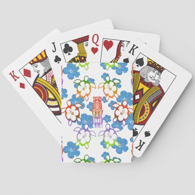 Tropisches Honu und Tikis Spielkarten (Rückseite)