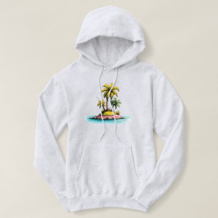 Tropisches Insel-Feeling Palmbaum-Grafik-T-Shirt Hoodie