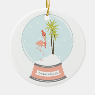 Tropisches Insel-Flamingo-Weihnachten - Rosa Keramik Ornament