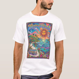tropisches Insel-Psychedelic-Hippie-Design T-Shirt