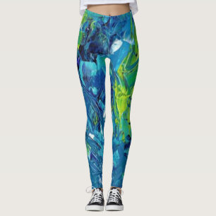Tropisches Insel-Seeblaues Grün YOGA KEUCHT Leggings
