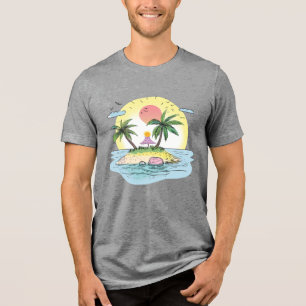 Tropisches Insel-Sonnenuntergangs-Streetwear-T-Shi Tri-Blend Shirt