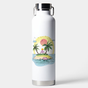 Tropisches Insel-Sonnenuntergangs-Trinkgeschirr Trinkflasche