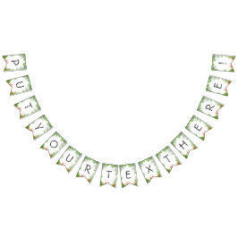 Tropisches Jagdbanner mit grünen Palmen und Vibrat Wimpelkette