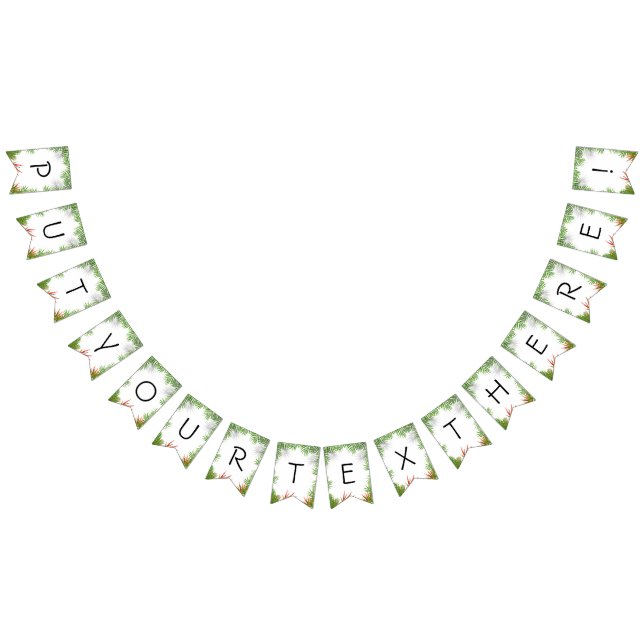 Tropisches Jagdbanner mit grünen Palmen und Vibrat Wimpelkette (Alle)