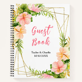Tropisches Jungle Floral Wedding Gästebuch Notizbuch