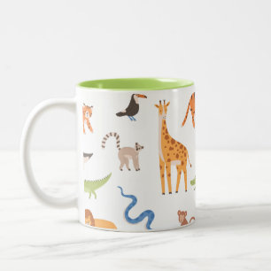 Tropisches Jungle Safari Muster Zweifarbige Tasse