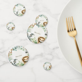 Tropisches Jungle Safari Tiere Grüne Blätter Party Konfetti