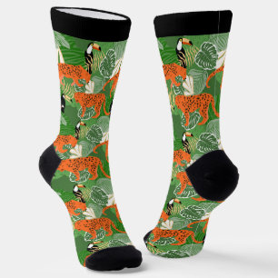 Tropisches Jungle Wildkatzen-Muster Socken
