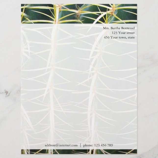 Tropisches Kaktus-Foto-kundenspezifische Adresse Briefkopf (Vorderseite)