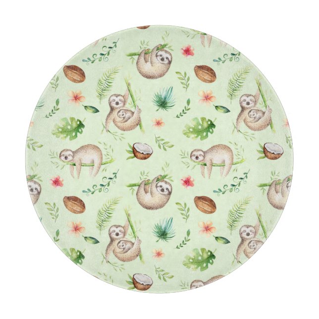 Tropisches Kokosnuss-Trägheits-Muster Schneidebrett (Vorderseite)