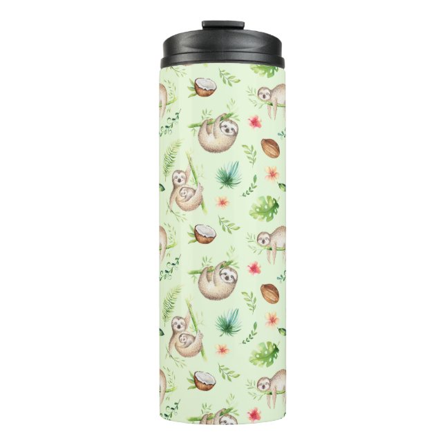 Tropisches Kokosnuss-Trägheits-Muster Thermosbecher (Vorderseite)