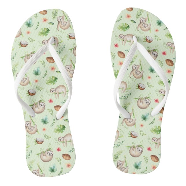 Tropisches Kokosnussmuster Flip Flops (Fußbett)
