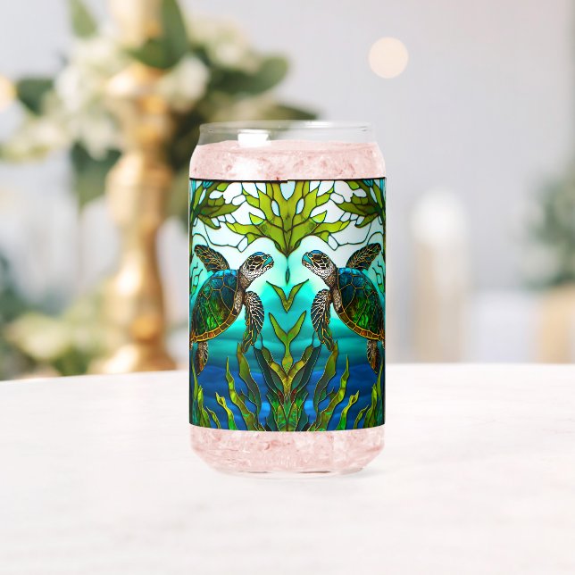Tropisches Küstenmeer Schildkröte Aquamarin Blau G Dosenglas (Insitu (Hochzeit))