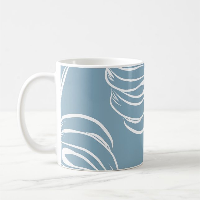 Tropisches Leaf Abstrakt: Nahtlose Vegetation. Kaffeetasse (Links)