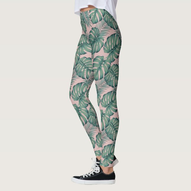 Tropisches Leaf-Muster Leggings (Links)