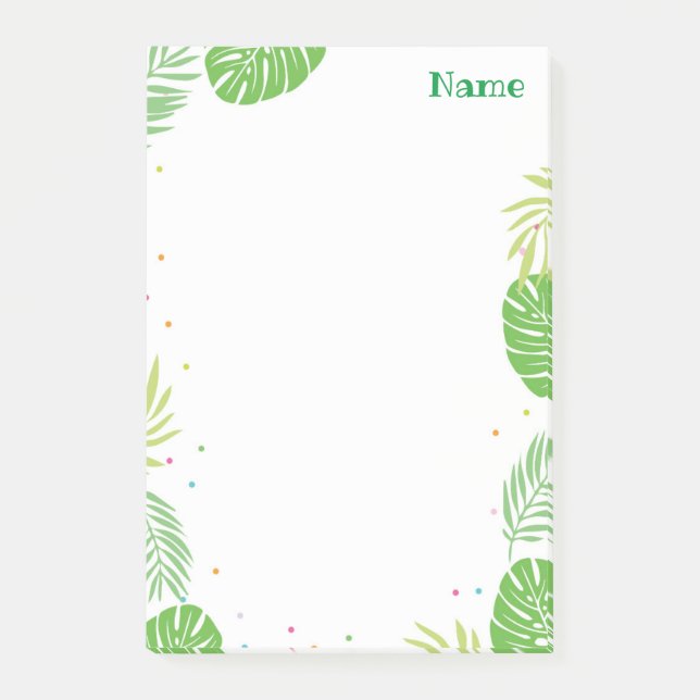 Tropisches Leaf Post it Notes Stationierung Post-it Klebezettel (Vorderseite)
