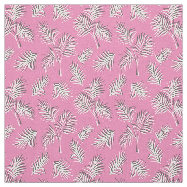 Tropisches Leaf-Rosa-Weiß-Muster Stoff (Muster)