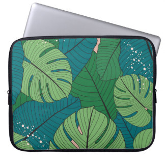 Tropisches Leaf-Tapestes: Vintage Verdure Laptopschutzhülle