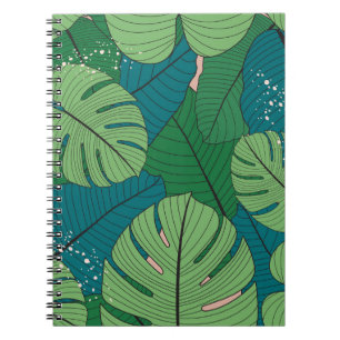 Tropisches Leaf-Tapestes: Vintage Verdure Notizblock