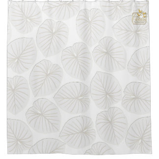 Tropisches Leaf White Designer Duschvorhang Set