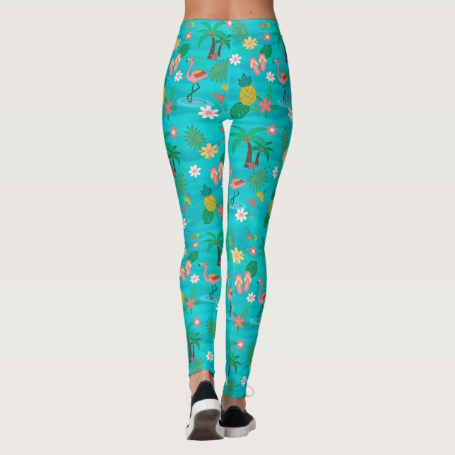 Tropisches 🍍 🌴 🦩 leggings (Rückseite)