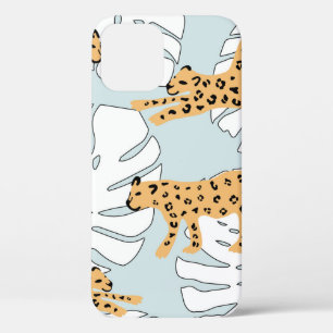 Tropisches Leopardentier und Monstera-Palmen-Blätt Case-Mate iPhone Hülle