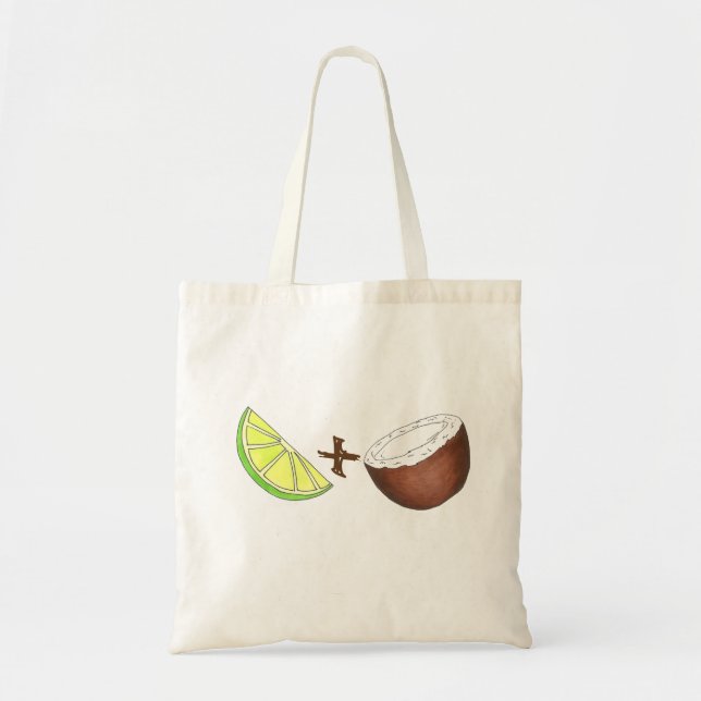 Tropisches Limon + Kokospalmen Tasche (Vorne)