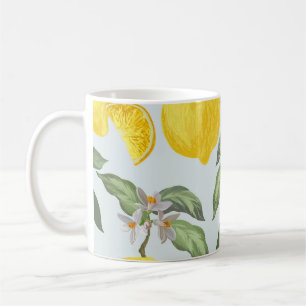 Tropisches Limonen-Frucht-Vintage-Muster Kaffeetasse
