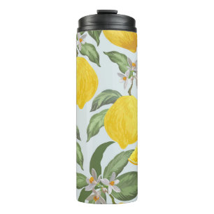 Tropisches Limonen-Frucht-Vintage-Muster Thermosbecher