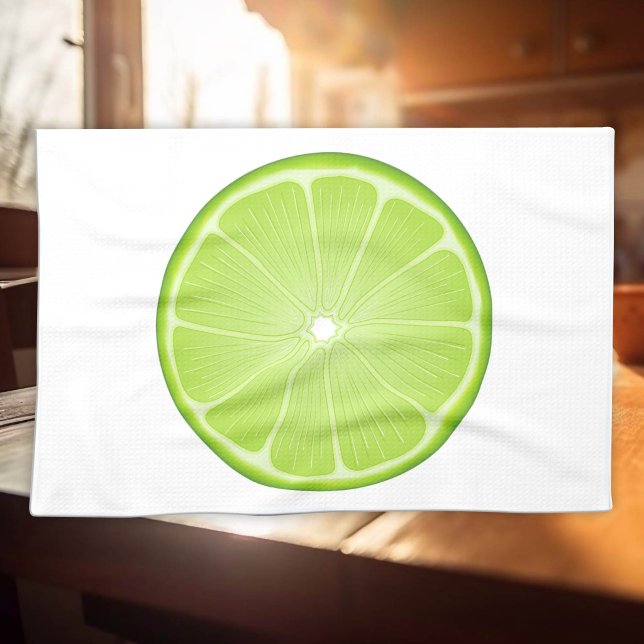 Tropisches Limones Party Geschirrtuch (Tropical Lime Party Kitchen Towel. Spruce up your kitchen with our vibrant Lime Slice! )