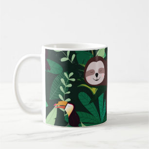 Tropisches Loch: Cartoon Nahtloses Muster Kaffeetasse