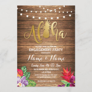 Tropisches Luau Aloha BlumenVerlobungs-Party laden Einladung