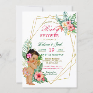 Tropisches Luau Ananas Mädchen Baby Shower Einladung