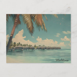 Tropisches Malediven-Paradies – Luxus-Insel-Abente Postkarte