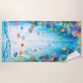 Tropisches marines Leben unter dem Meereswasser Strandtuch