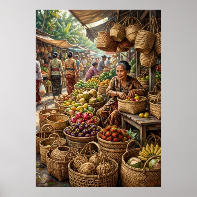 Tropisches Marktfotografieposter Poster (Vorne)