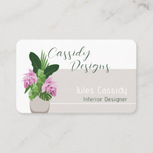 Tropisches Medinilla Rosa Blume Beige Banner Visitenkarte