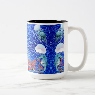 Tropisches Meer farbenfrohe Meeresfauna Tief blaue Zweifarbige Tasse